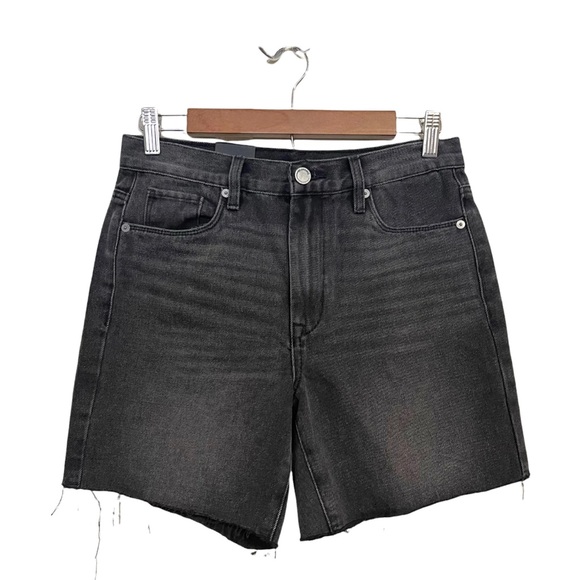 Blank NYC Women's Black High Rise Cutoff Ludlow Crop Girlfriend Jean Shorts NWT - Picture 1 of 15